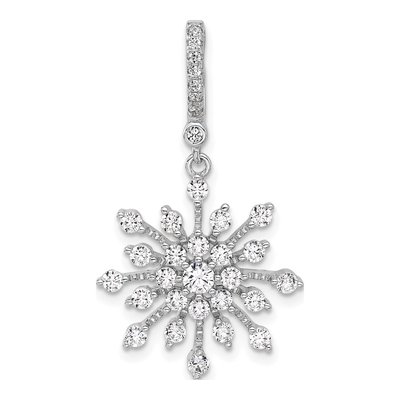 Sterling Silver CZ Snowflake Pendant