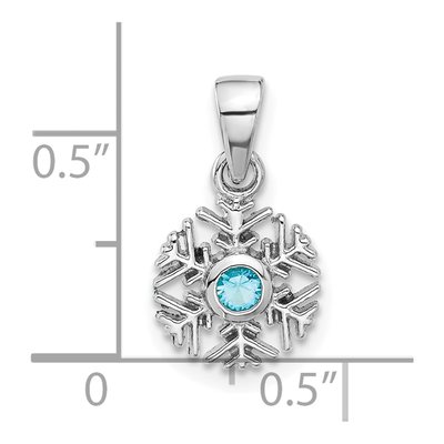 Sterling Silver CZ Snowflake Pendant – view 5