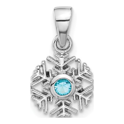 Sterling Silver CZ Snowflake Pendant