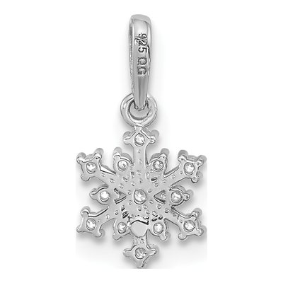 Sterling Silver CZ Snowflake Pendant – view 4