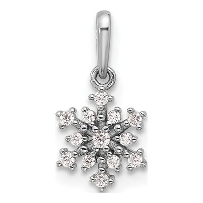 Sterling Silver CZ Snowflake Pendant