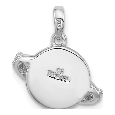 Sterling Silver CZ Enamel Planet Pendant – view 3