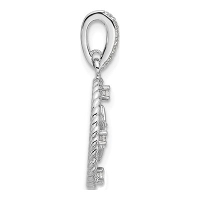 Sterling Silver CZ Circle Star Pendant – view 2