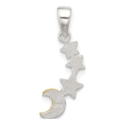 Sterling Silver Star Moon Pendant – view 3