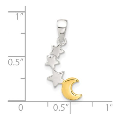 Sterling Silver Star Moon Pendant – view 4