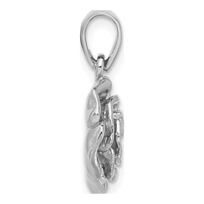 Sterling Silver CZ Flower Pendant – view 3