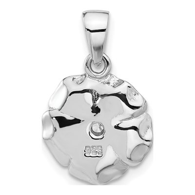 Sterling Silver CZ Flower Pendant – view 4