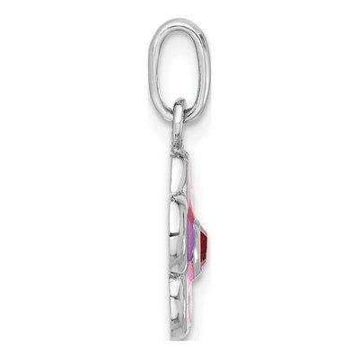 Sterling Silver Crystal Flower Pendant – view 2