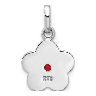 Sterling Silver Crystal Flower Pendant – view 3