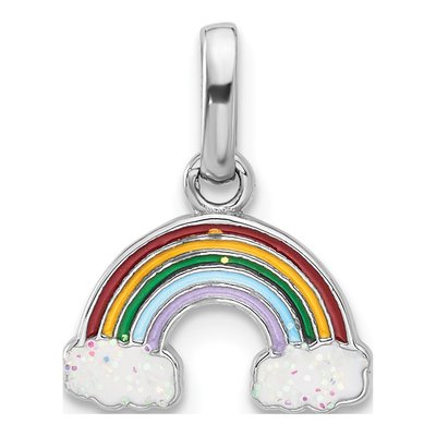 Sterling Silver Enamel Rainbow Pendant