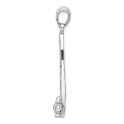 Sterling Silver Teardrop Flower Dangle Pendant – view 2