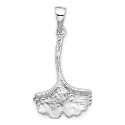 Sterling Silver Ginkgo Leaf Pendant – view 4