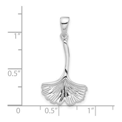 Sterling Silver Ginkgo Leaf Pendant – view 5