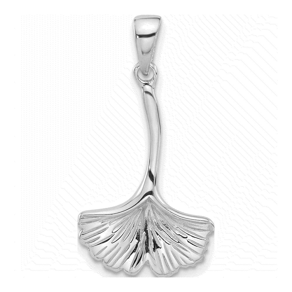 Sterling Silver Ginkgo Leaf Pendant