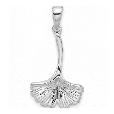 Sterling Silver Ginkgo Leaf Pendant