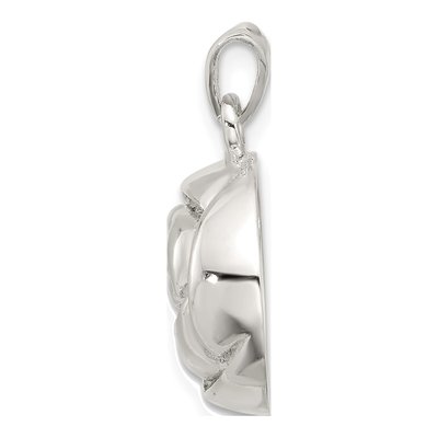 Sterling Silver Domed Flower Pendant – view 3