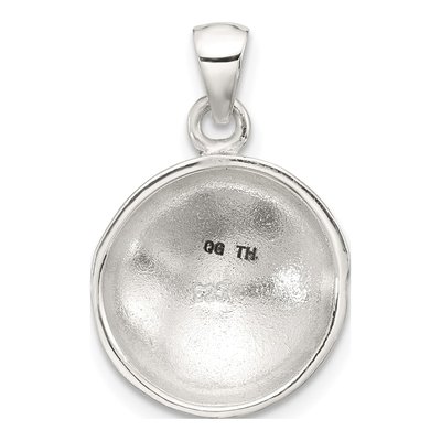 Sterling Silver Domed Flower Pendant – view 4