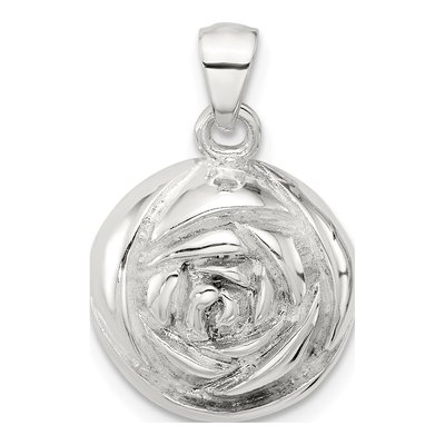 Sterling Silver Domed Flower Pendant