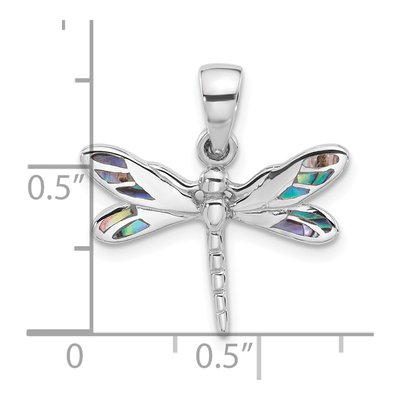 Sterling Silver Abalone Dragonfly Pendant – view 4