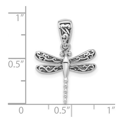 Sterling Silver Oxidized Dragonfly Pendant – view 4