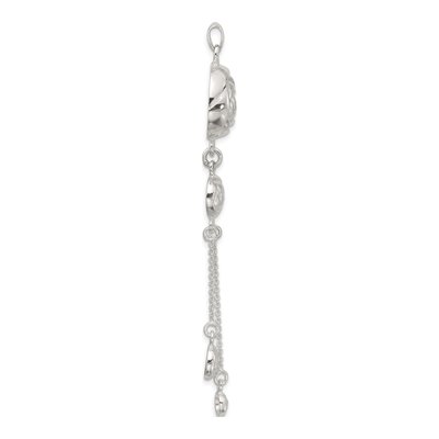 Sterling Silver Textured Flowers Pendant – view 2