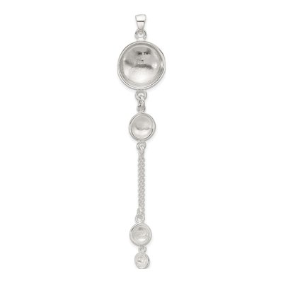 Sterling Silver Textured Flowers Pendant – view 3