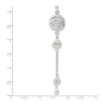 Sterling Silver Textured Flowers Pendant – view 4