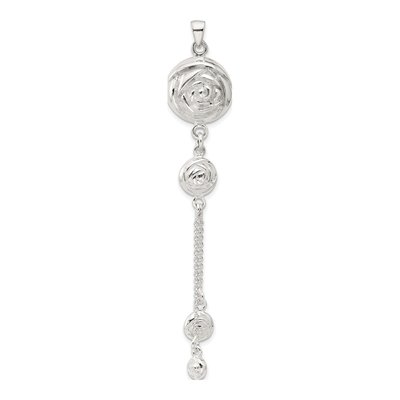 Sterling Silver Textured Flowers Pendant