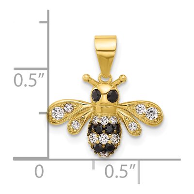 Gold-Plated Sterling Silver CZ Bee Pendant – view 5