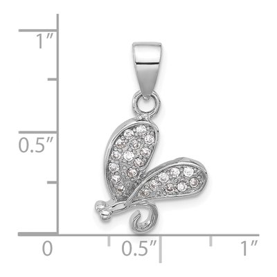 Sterling Silver CZ Dragonfly Pendant – view 4