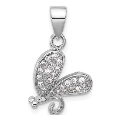 Sterling Silver CZ Dragonfly Pendant