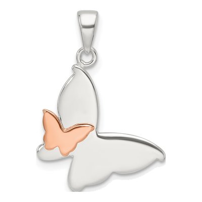 Sterling Silver Double Butterfly Pendant