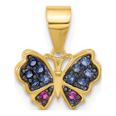 Gold-Plated Sterling Silver Lab-Created Ruby & Crystal Nano 02Lab Pendant
