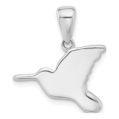 Sterling Silver Oxidized Hummingbird Pendant – view 3
