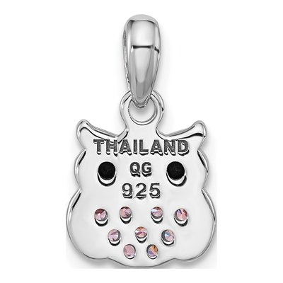 Sterling Silver CZ Owl Pendant – view 4