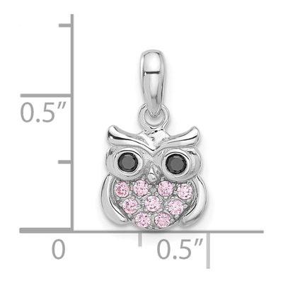 Sterling Silver CZ Owl Pendant – view 5
