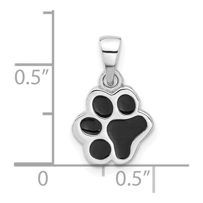 Sterling Silver Enameled Dog Paw Pendant – view 5