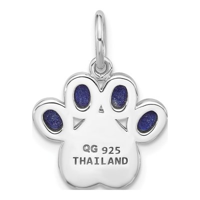 Sterling Silver Lapis Lazuli Paw Print Pendant – view 4