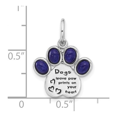 Sterling Silver Lapis Lazuli Paw Print Pendant – view 5