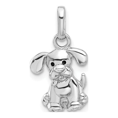 Sterling Silver Enameled Dog Pendant