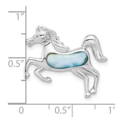 Sterling Silver Larimar Horse Slide Pendant – view 4