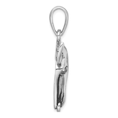 Sterling Silver Antiqued Bull Skull Pendant – view 3