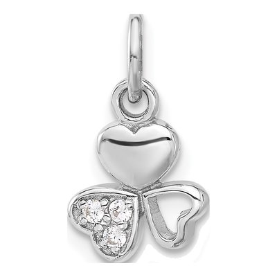 Sterling Silver CZ Triple Heart Pendant