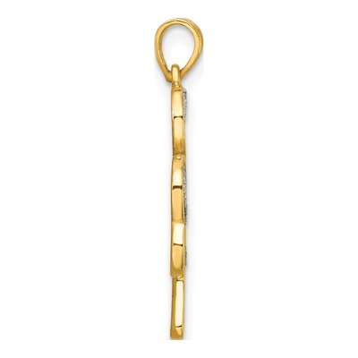 Gold-Plated Sterling Silver Glitter Clover Pendant – view 3