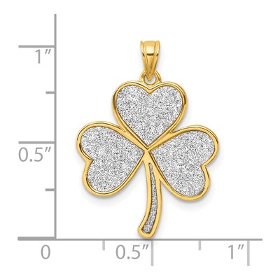Gold-Plated Sterling Silver Glitter Clover Pendant – view 5