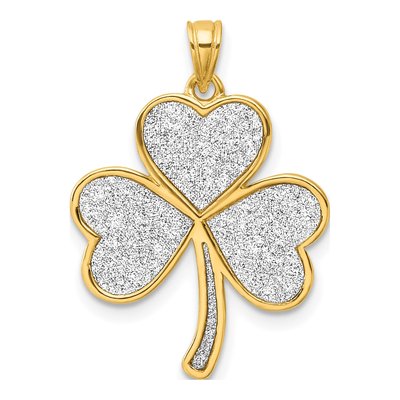 Gold-Plated Sterling Silver Glitter Clover Pendant
