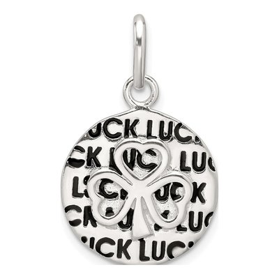 Sterling Silver Enamel 'luck' Clover Pendant
