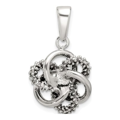 Sterling Silver Antiqued Love Knot Pendant – view 4