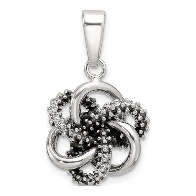 Sterling Silver Antiqued Love Knot Pendant