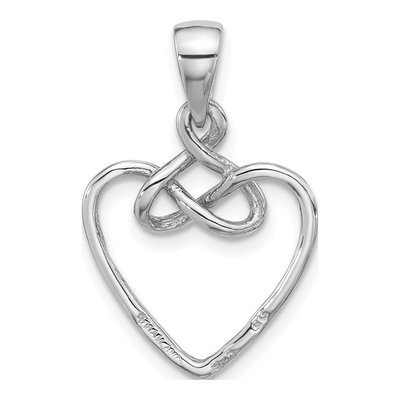 Sterling Silver Open Heart Pendant – view 4